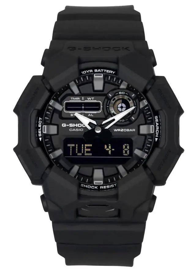 Alt view image 8 of 8 - Casio G-Shock Black Dial Quartz Sports 200M Men's Watch GA-010-1A1