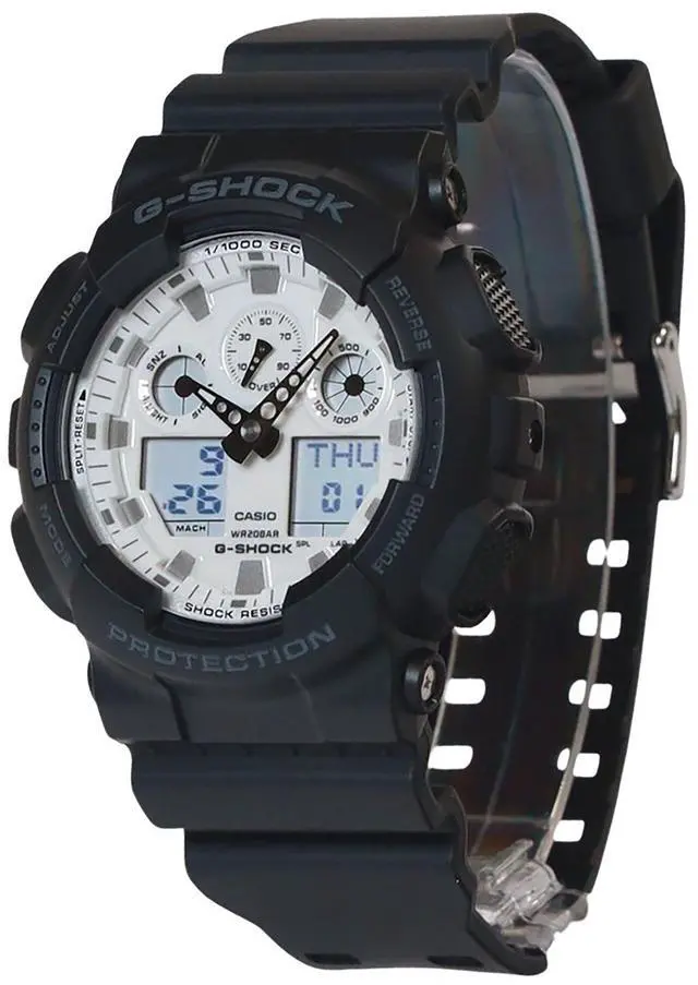 Alt view image 4 of 4 - Casio G-Shock White Dial Sports Quartz 200M Men's Watch GA-100WD-1A