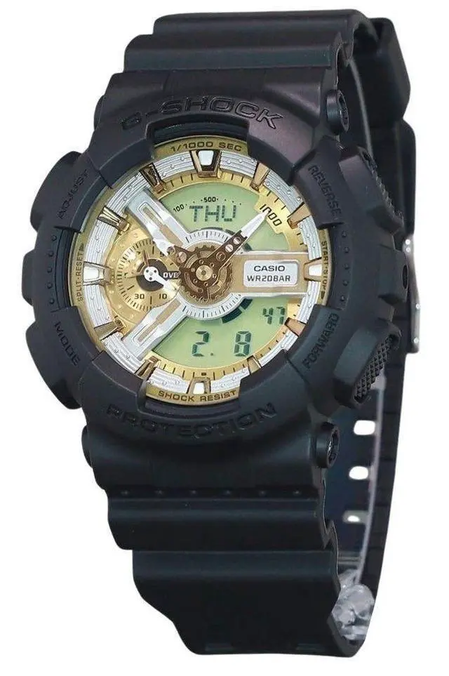 Alt view image 4 of 4 - Casio G-Shock Gold Dial Quartz Sports 200M Men's Watch GA-110CD-1A9