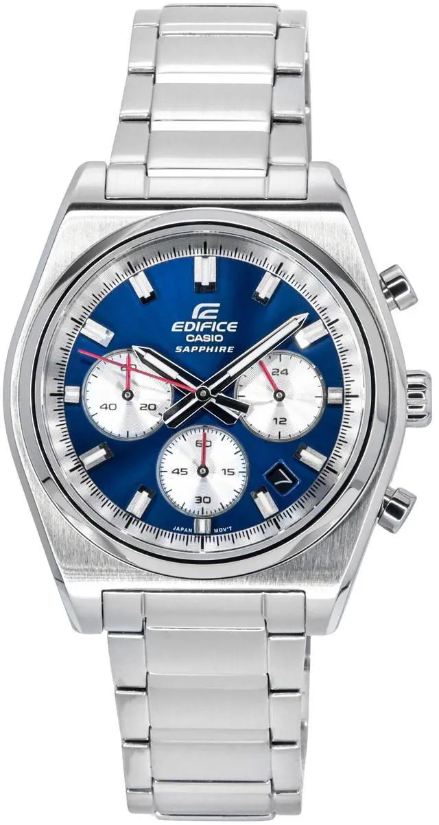 Alt view image 5 of 5 - Casio Edifice Analog Chronograph Blue Dial Quartz 100M Men's Watch EFB-730D-2AV