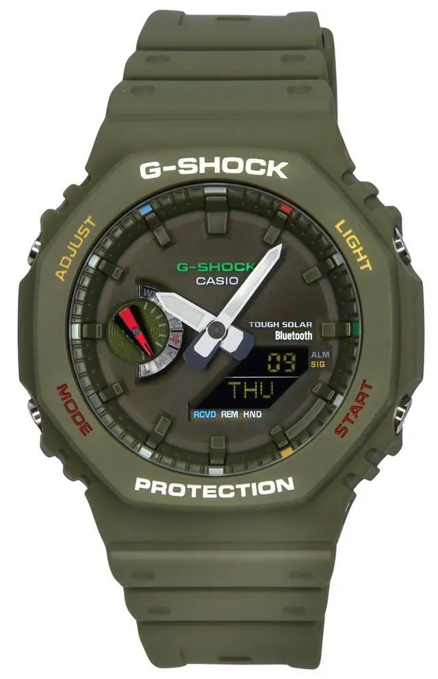Alt view image 6 of 6 - Casio G-Shock Green Dial Solar Sports 200M Men's Watch GA-B2100FC-3A
