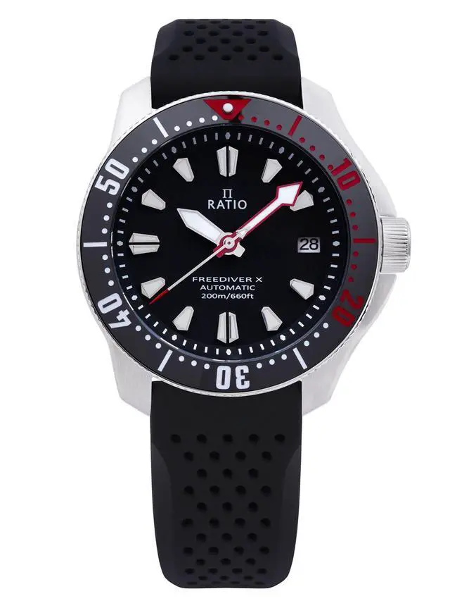 Alt view image 7 of 7 - RATIO FreeDiver X Marine Black With Black Ceramic Inlay Diver RTX001 Mens Watch