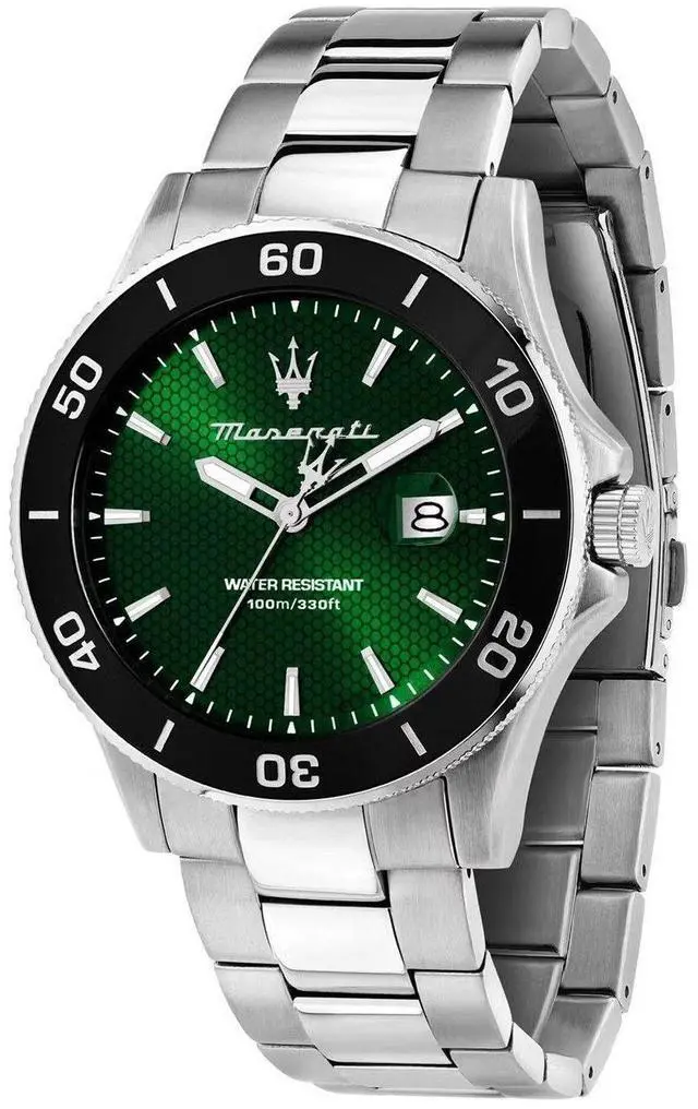 Main image of Maserati Competizione Stainless Steel Green Sunray Dial Quartz R8853100038 100M Men's Watch