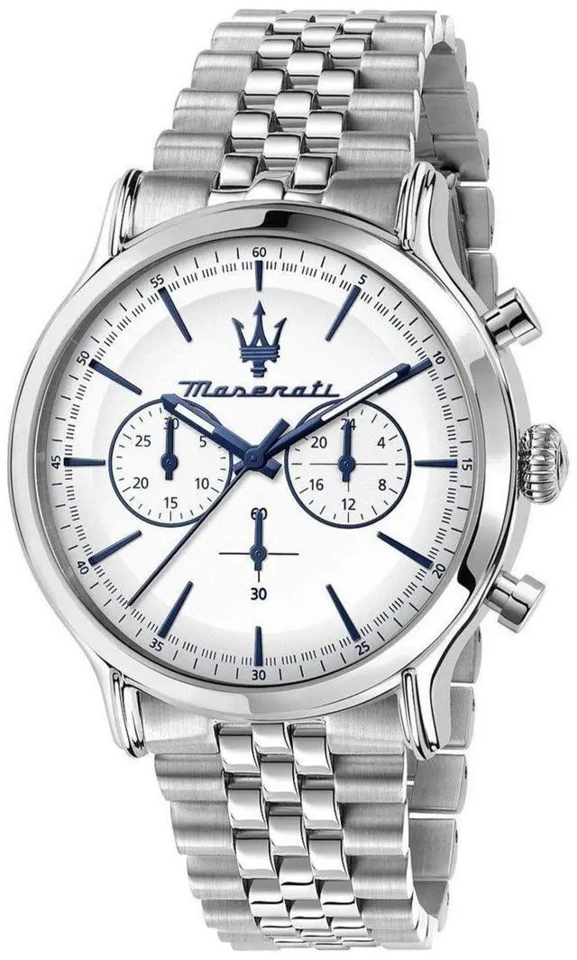 Main image of Maserati Epoca Chronograph Stainless Steel White Dial Quartz R8873618034 100M Men's Watch
