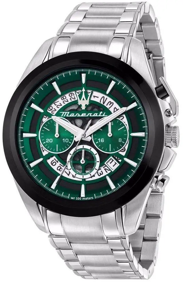 Main image of Maserati Traguardo Chronograph Stainless Steel Multicolor Skeleton Dial Quartz R8873612060 100M Men's Watch