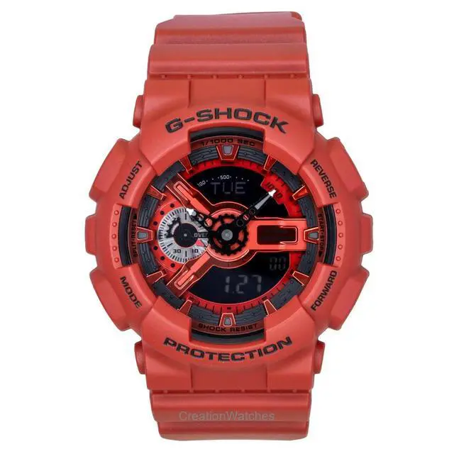 Alt view image 6 of 6 - Casio G-Shock Digital Red Bio-Based Resin Strap Quartz GA-110RRB-4A 200M Men's Watch