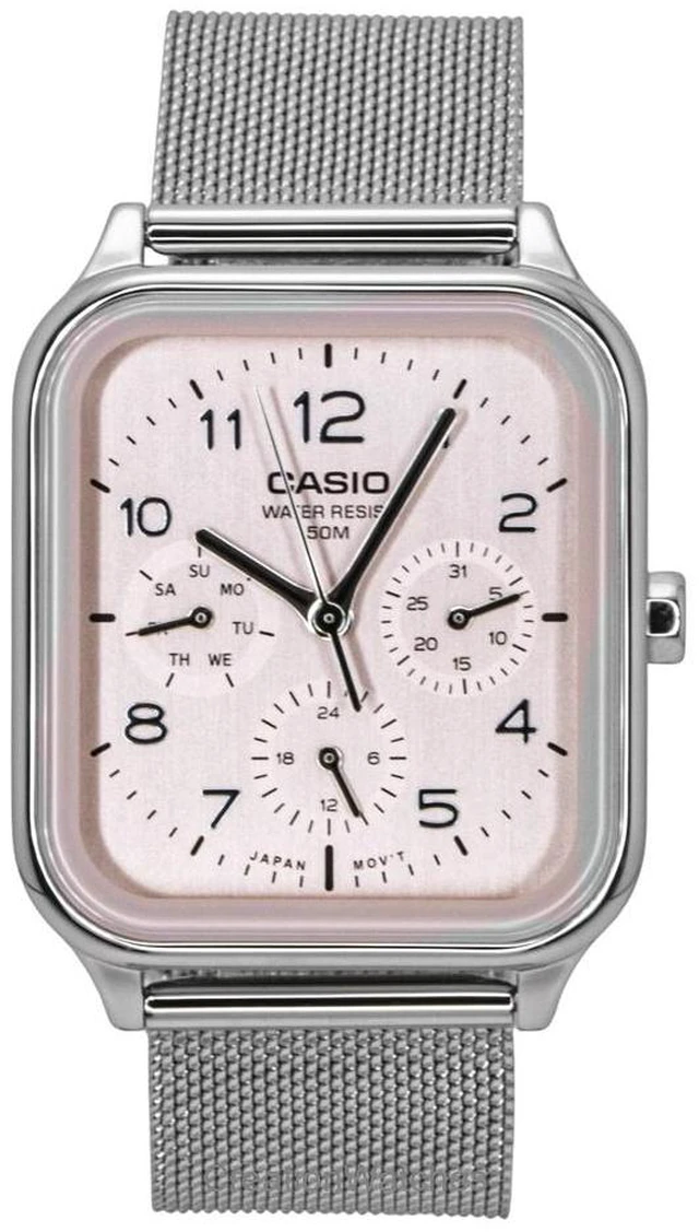 Alt view image 4 of 4 - Casio Standard Analog Stainless Steel Salmon Dial Quartz MTP-M306M-4AV Men's Watch