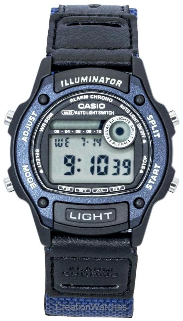 Alt view image 5 of 5 - Casio Standard Digital Leather And Cloth Strap Quartz W-220HF-2AV Unisex Watch