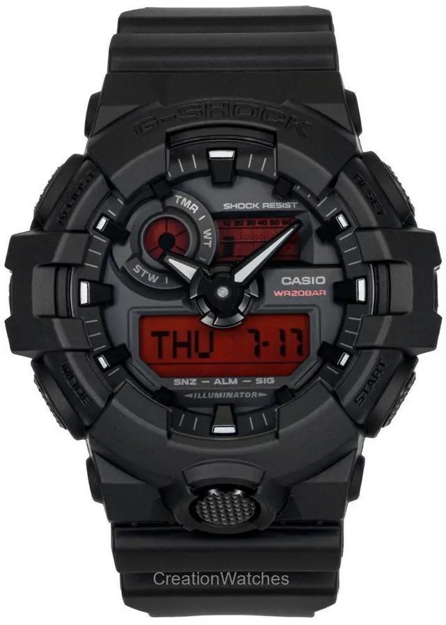 Alt view image 8 of 8 - Casio G-Shock Analog Digital Black Dial Quartz Sports Men's Watch GA-700BBR-1A