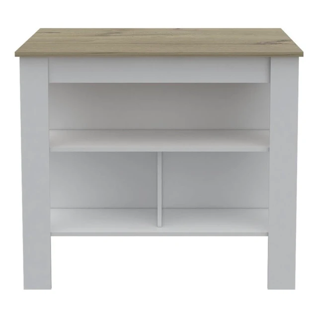 Alt view image 2 of 2 - Brooklyn Antibacterial Surface Kitchen Island, Three Concealed Shelves