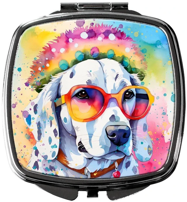 Main image of Dalmatian Hippie Dawg Compact Mirror Decorative Travel Makeup Mirror for Women Girls Gifts Pocket Makeup Mirror Folding Handheld