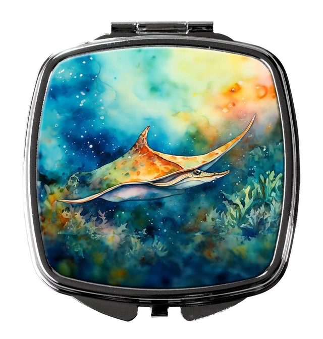 Main image of Sting Ray Compact Mirror Decorative Travel Makeup Mirror for Women Girls Gifts Pocket Makeup Mirror Folding Handheld