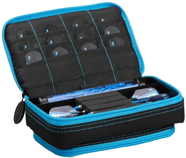 Alt view image 3 of 3 - Casemaster Plazma Plus Black with Blue Trim Dart Case and Phone Pocket