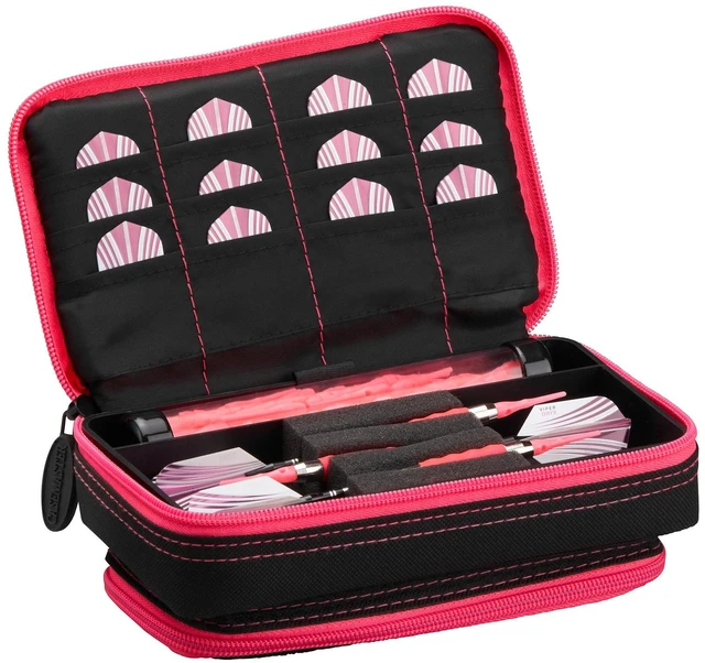Alt view image 3 of 3 - Casemaster Plazma Plus Black with Pink Trim Dart Case and Phone Pocket