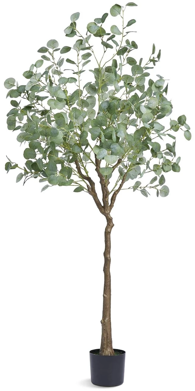Alt view image 8 of 8 - Artificial Eucalyptus Tree, 6 FT Tall Faux Plant, Secure PE Material & Anti-Tip Tilt Protection Low-Maintenance Plant, Lifelike Green Fake Potted Tree for Home Office Decor Indoor Outdoor
