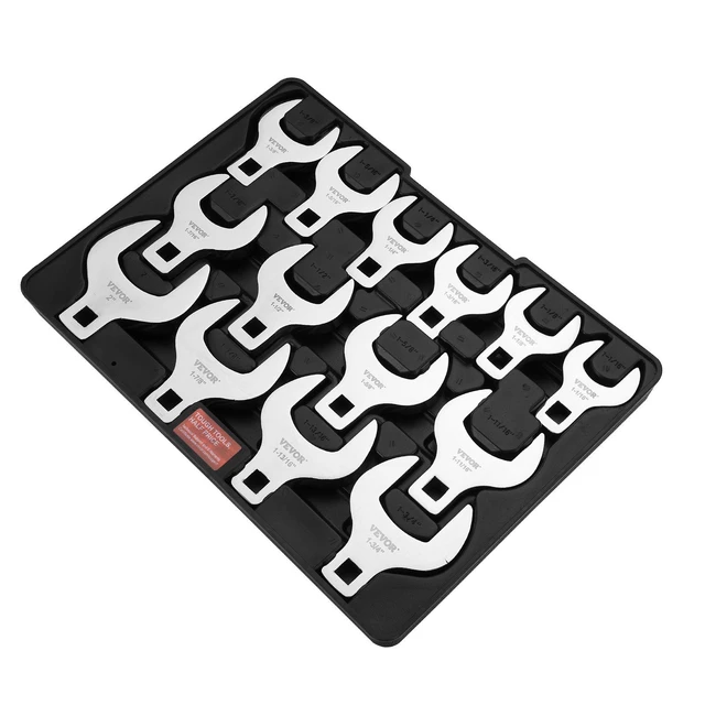 Alt view image 15 of 15 - Crowfoot Wrench Set, 1/2" Drive 14-Piece SAE (1-1/16" - 2") Crows Foot Wrench Set with Storage Tray, 40CR Material with Laser Etched Sizing, for Mechanical Maintenance or Repairs