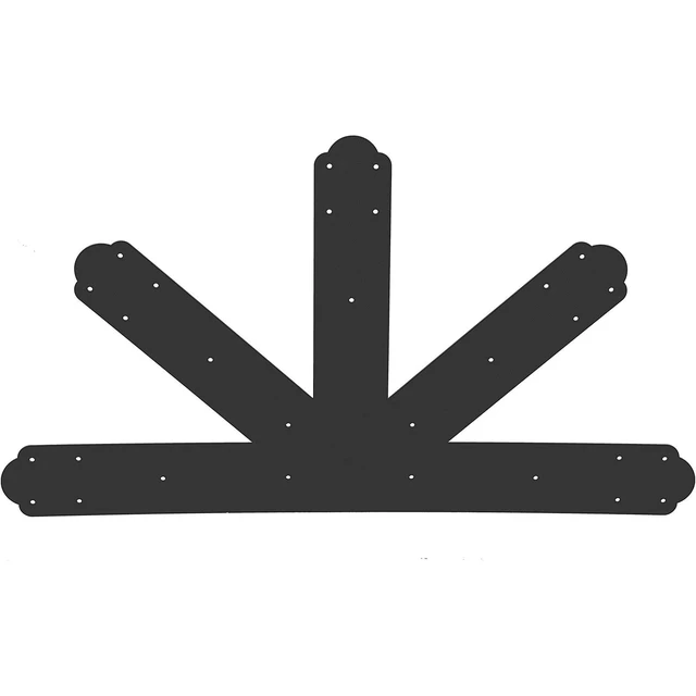 Alt view image 9 of 9 - Gable Plate, Black Powder-Coated Truss Connector Plates, 12:12 Pitch Gable Bracket, 4 mm / 0.16\" Steel Truss Nail Plates, Decorative Gable Plate with Bolts for Wooden Beam Use