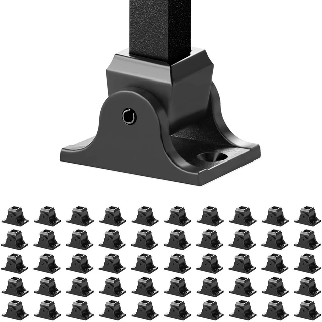 Alt view image 15 of 15 - Aluminum Alloy Baluster Shoes Square Balusters Baluster Wrought Spindles for Staircase Slant Shoes with Screw Holes for 1/2 Inch Staircase Balusters, Black (50 Pcs)(Screws Sold Separately)