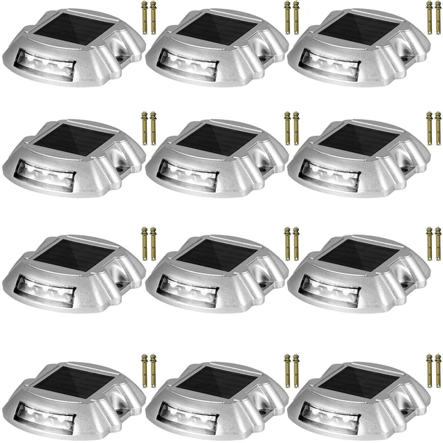 Alt view image 10 of 10 - VEVOR Driveway Lights, Solar Dock Lights 12-pack, Pathway Lights With Switch In White