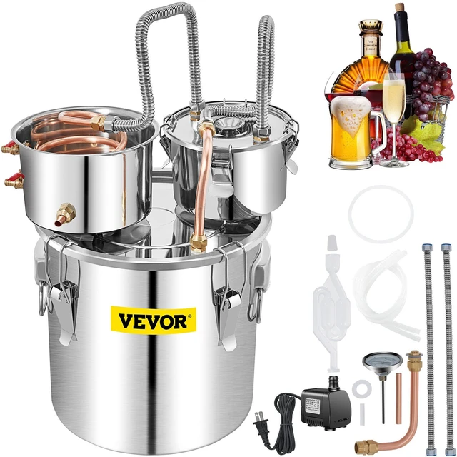 Alt view image 9 of 9 - VEVOR Moonshine Still Water Distiller 13.2gal/50l W/ Thumper Keg & Pump