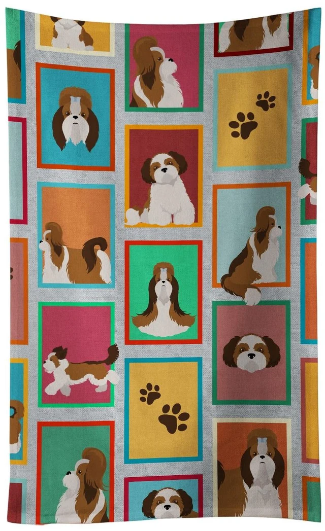 Main image of Lots of Shih Tzu Kitchen Towel Dish Cloths Guest Hand Towel Decorative Bathroom Towel for Face,Tea, Dishcloth, Kitchen and Bath
