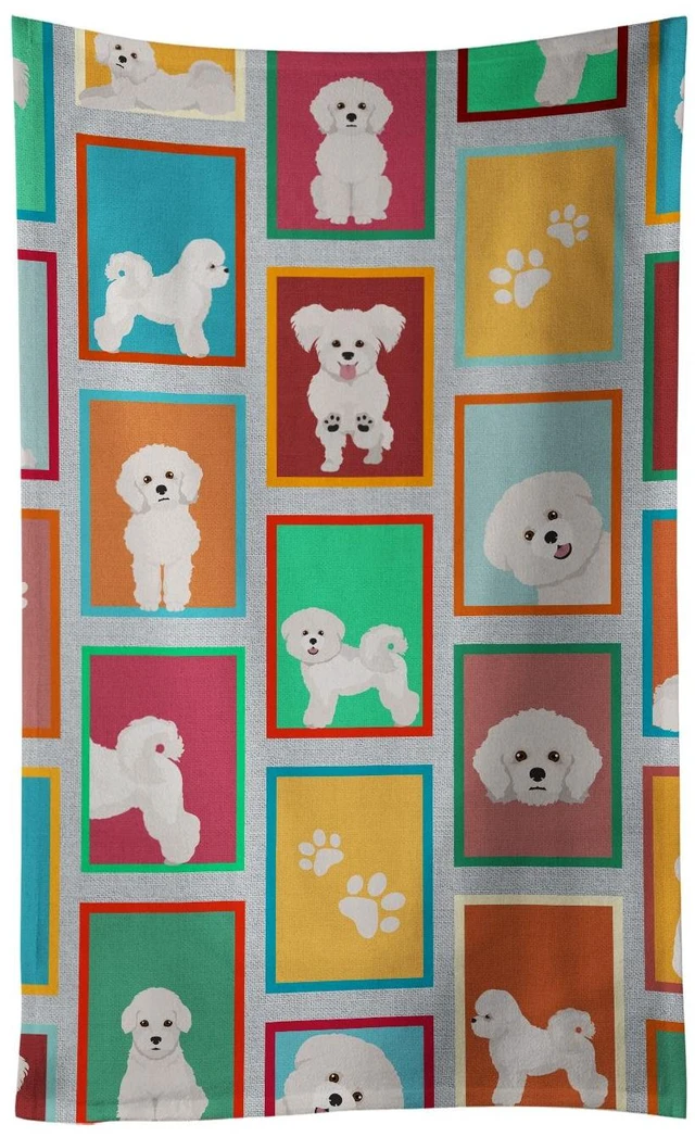 Main image of Lots of Bichon Frise Kitchen Towel Dish Cloths Guest Hand Towel Decorative Bathroom Towel for Face,Tea, Dishcloth, Kitchen and Bath