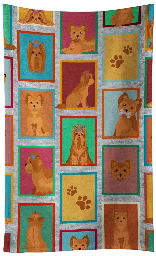 Main image of Lots of Red Yorkie Kitchen Towel Dish Cloths Guest Hand Towel Decorative Bathroom Towel for Face,Tea, Dishcloth, Kitchen and Bath