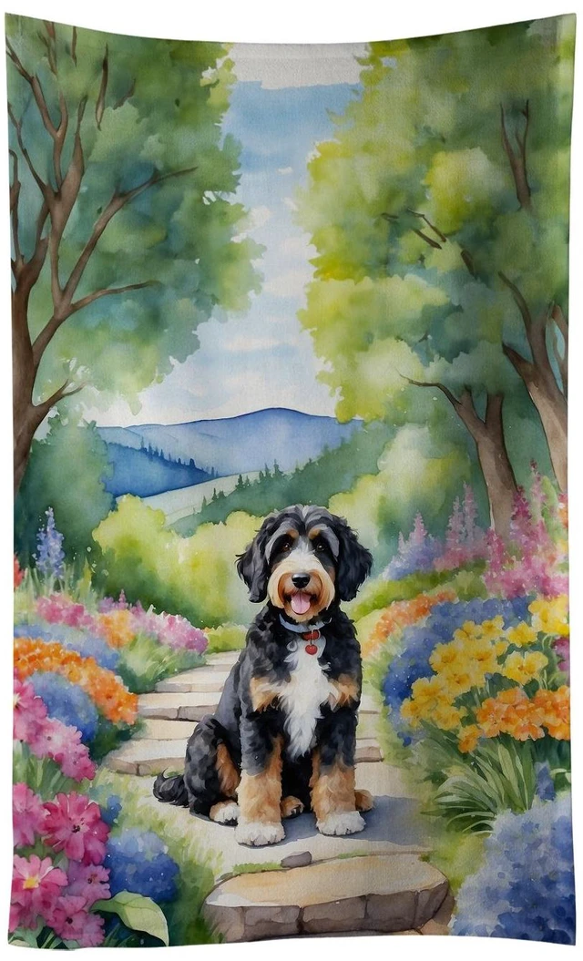 Main image of Bernedoodle Spring Path Kitchen Towel Dish Cloths Guest Hand Towel Decorative Bathroom Towel for Face,Tea, Dishcloth, Kitchen and Bath