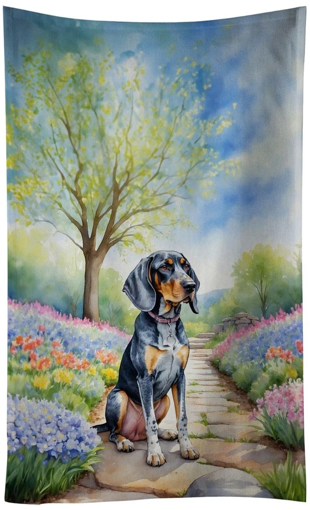 Main image of Bluetick Coonhound Spring Path Kitchen Towel Dish Cloths Guest Hand Towel Decorative Bathroom Towel for Face,Tea, Dishcloth, Kitchen and Bath