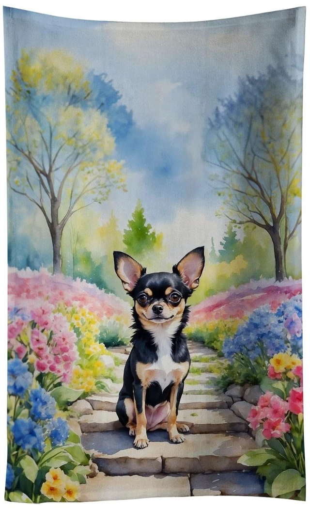 Main image of Chihuahua Spring Path Kitchen Towel Dish Cloths Guest Hand Towel Decorative Bathroom Towel for Face,Tea, Dishcloth, Kitchen and Bath