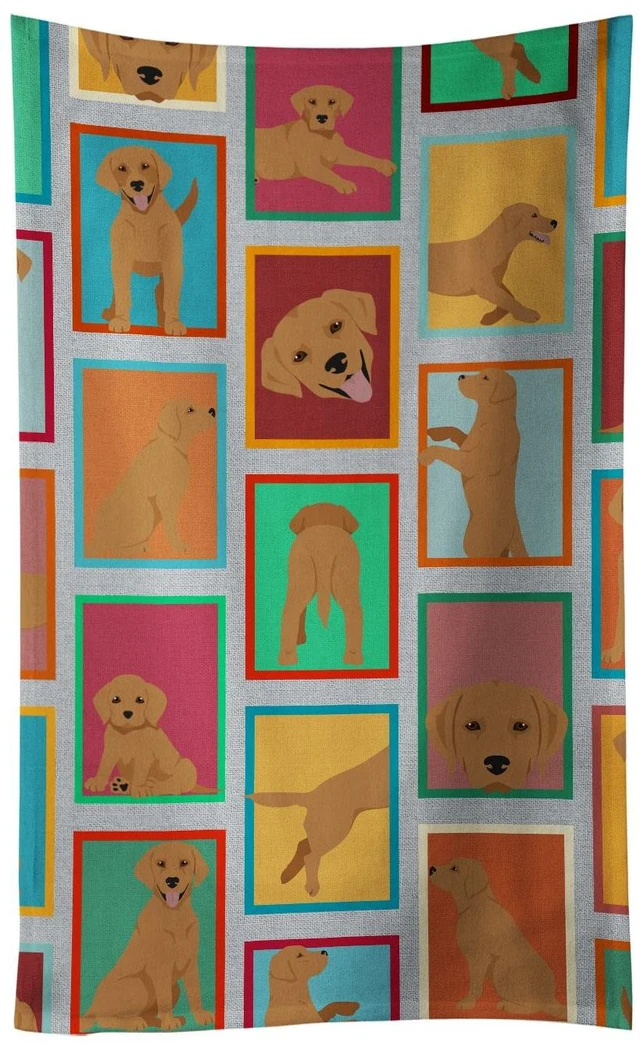 Main image of Lots of Red Fox Labrador Retriever Kitchen Towel Dish Cloths Guest Hand Towel Decorative Bathroom Towel for Face,Tea, Dishcloth, Kitchen and Bath