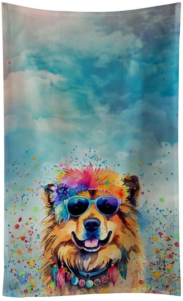 Main image of Chow Chow Hippie Dawg Kitchen Towel Dish Cloths Guest Hand Towel Decorative Bathroom Towel for Face,Tea, Dishcloth, Kitchen and Bath