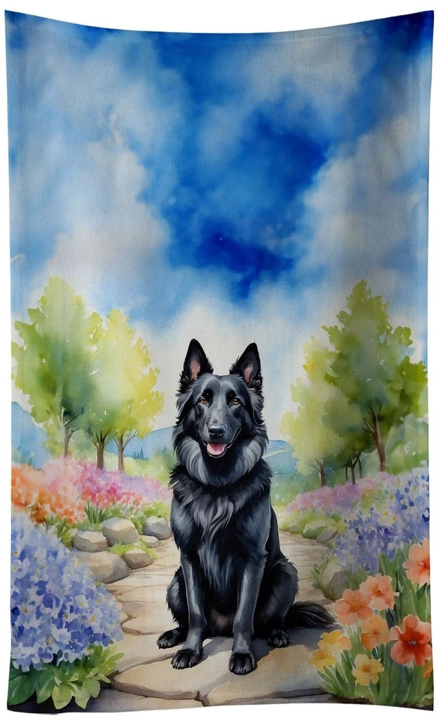 Main image of Belgian Sheepdog Spring Path Kitchen Towel Dish Cloths Guest Hand Towel Decorative Bathroom Towel for Face,Tea, Dishcloth, Kitchen and Bath