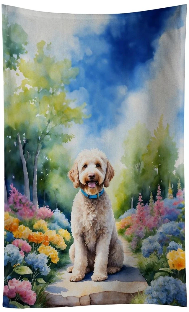 Main image of Labradoodle Spring Path Kitchen Towel Dish Cloths Guest Hand Towel Decorative Bathroom Towel for Face,Tea, Dishcloth, Kitchen and Bath