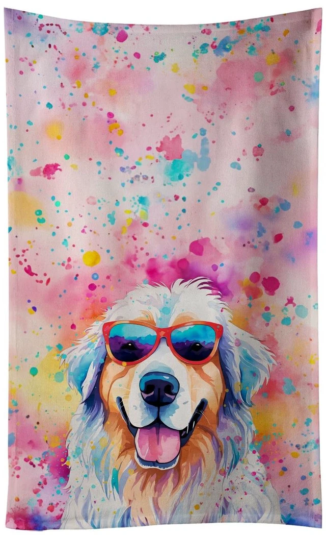 Main image of Great Pyrenees Hippie Dawg Kitchen Towel Dish Cloths Guest Hand Towel Decorative Bathroom Towel for Face,Tea, Dishcloth, Kitchen and Bath