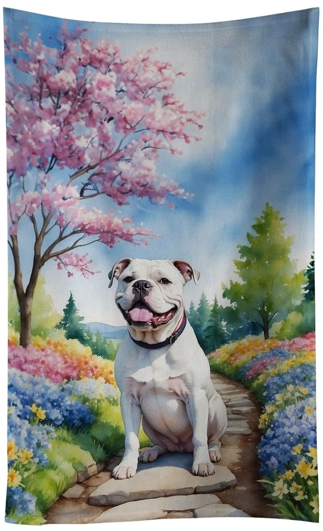 Main image of American Bulldog Spring Garden Kitchen Towel Dish Cloths Guest Hand Towel Decorative Bathroom Towel for Face,Tea, Dishcloth, Kitchen and Bath