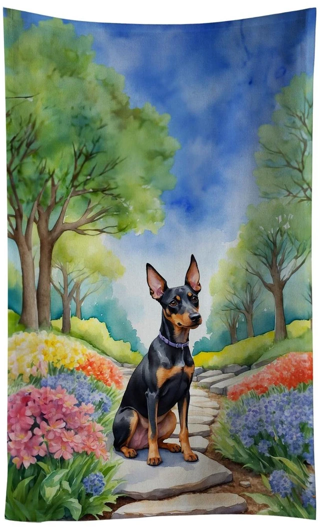 Main image of Manchester Terrier Spring Path Kitchen Towel Dish Cloths Guest Hand Towel Decorative Bathroom Towel for Face,Tea, Dishcloth, Kitchen and Bath