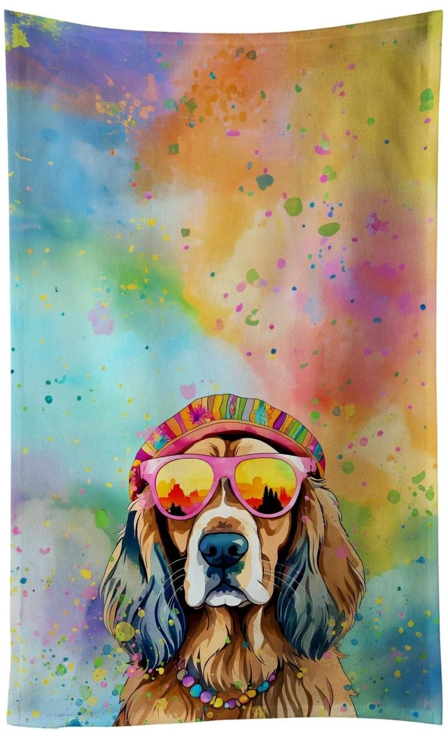 Main image of Cocker Spaniel Hippie Dawg Kitchen Towel Dish Cloths Guest Hand Towel Decorative Bathroom Towel for Face,Tea, Dishcloth, Kitchen and Bath