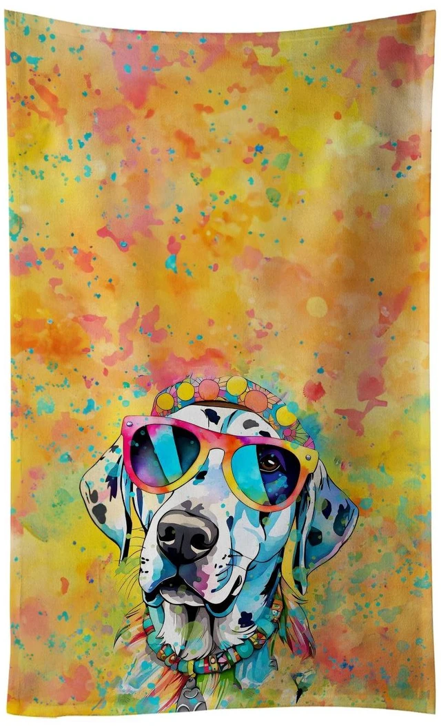 Main image of Dalmatian Hippie Dawg Kitchen Towel Dish Cloths Guest Hand Towel Decorative Bathroom Towel for Face,Tea, Dishcloth, Kitchen and Bath