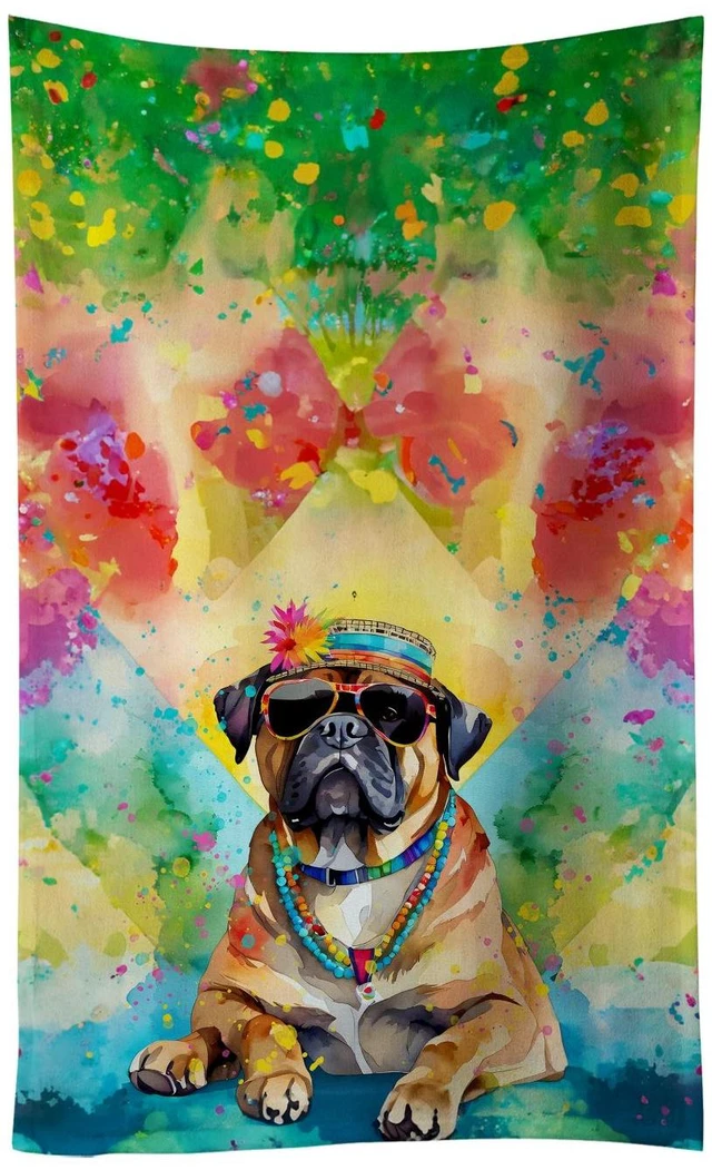 Main image of Cane Corso Hippie Dawg Kitchen Towel Dish Cloths Guest Hand Towel Decorative Bathroom Towel for Face,Tea, Dishcloth, Kitchen and Bath
