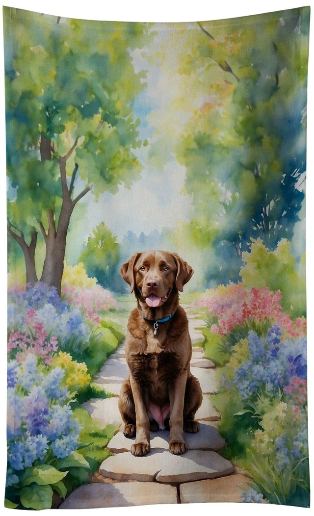 Main image of Chesapeake Bay Retriever Spring Path Kitchen Towel Dish Cloths Guest Hand Towel Decorative Bathroom Towel for Face,Tea, Dishcloth, Kitchen and Bath