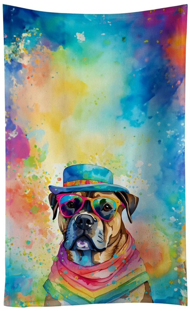 Main image of Cane Corso Hippie Dawg Kitchen Towel Dish Cloths Guest Hand Towel Decorative Bathroom Towel for Face,Tea, Dishcloth, Kitchen and Bath