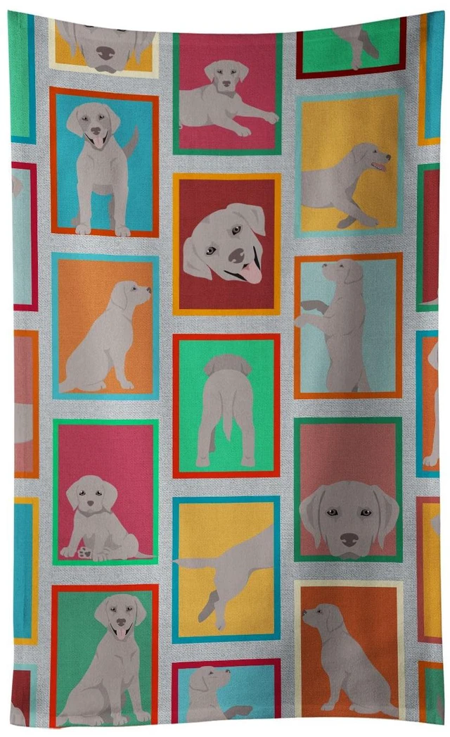 Main image of Lots of Grey Labrador Retriever Kitchen Towel Dish Cloths Guest Hand Towel Decorative Bathroom Towel for Face,Tea, Dishcloth, Kitchen and Bath