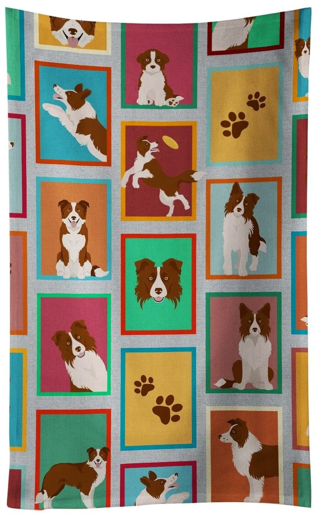 Main image of Lots of Red Border Collie Kitchen Towel Dish Cloths Guest Hand Towel Decorative Bathroom Towel for Face,Tea, Dishcloth, Kitchen and Bath