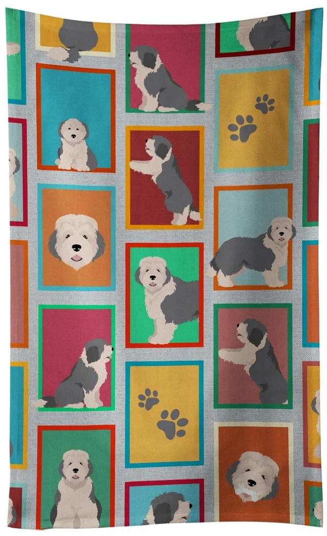 Main image of Lots of Old English Sheepdog Kitchen Towel Dish Cloths Guest Hand Towel Decorative Bathroom Towel for Face,Tea, Dishcloth, Kitchen and Bath