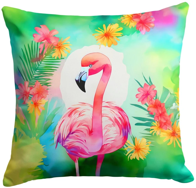 Main image of NEW Hippie Animal Flamingo Throw Pillow Machine Washable, Indoor Outdoor Decorative Pillow for Couch, Bed or Patio, 18Hx18W