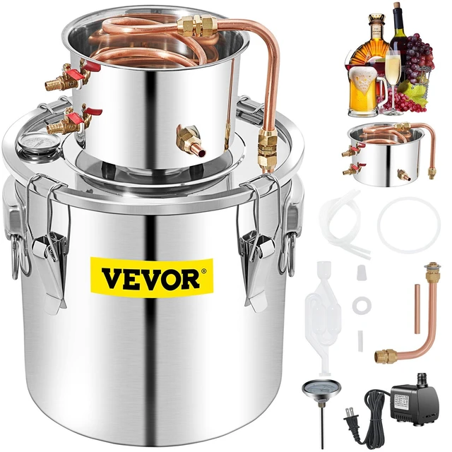 Alt view image 9 of 9 - VEVOR Moonshine Still Water Distiller Brewing Kit 13.2gal W/ Water Pump
