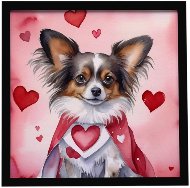 Main image of Papillon My Valentine Framed Metal Print Bathroom, Kitchen, Office, Home Decor Wall Art Ready to Hang, Square, 8X8
