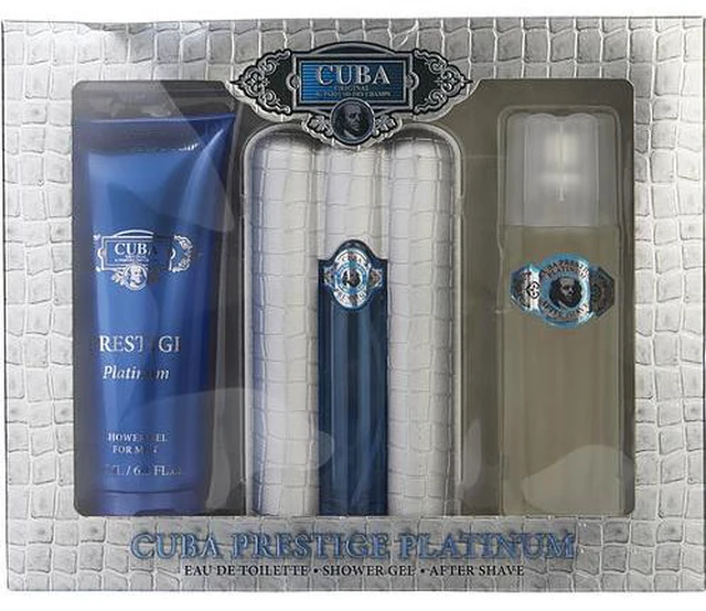 Main image of Cuba Prestige Platinum By Cuba For Men - 3 Pc Gift Set 3Oz Edt Spray, 6.7Oz Shower Gel, 3.3Oz After Shave