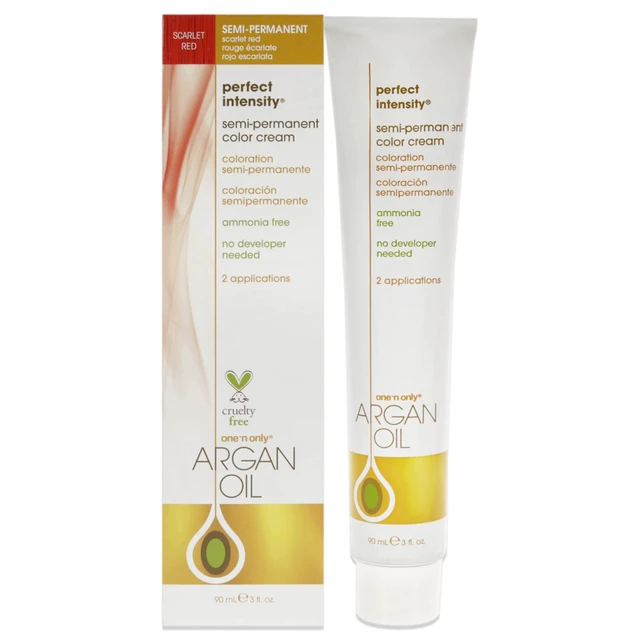 Alt view image 2 of 2 - Argan Oil Perfect Intensity Semi-Permanent Color Cream - Scarlet Red by One n Only for Unisex - 3 oz Hair Color